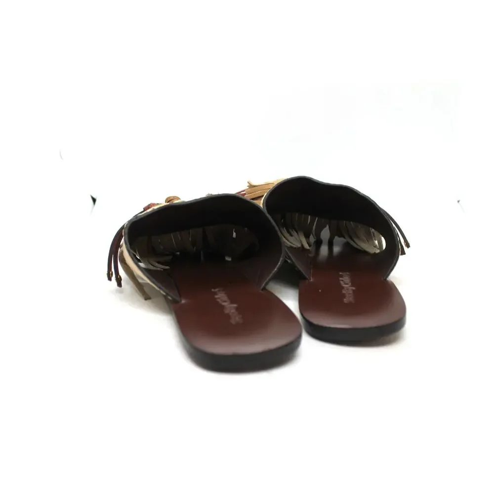 See by Chloe Tania Tasseled Slide Sandals sz 38 EU / 7.5 US